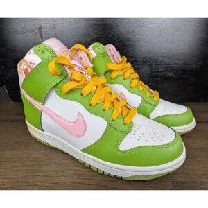 Nike Dunk High 7Y Women 8.5 Strawberry Shortcake Green Pink Swoosh Shoe Sneaker